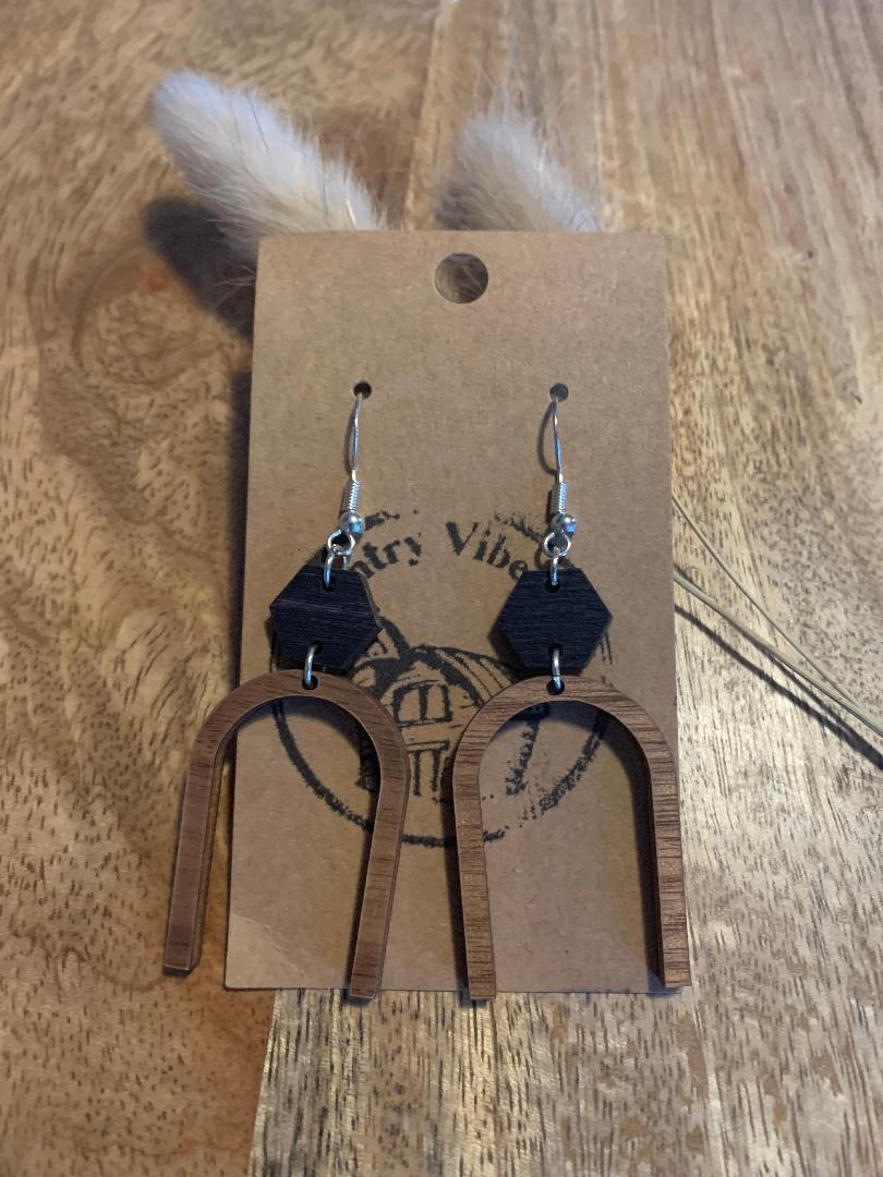 Wood Arch Earrings